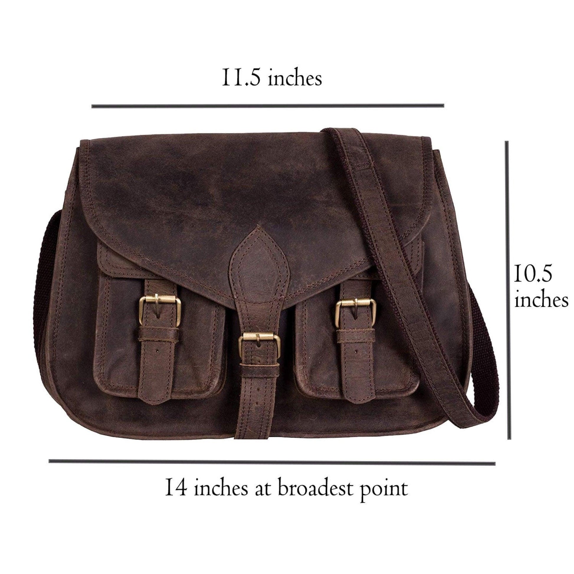 14-Inch Genuine Leather Purse – Women’s Crossbody Satchel, Shoulder Bag, Tote, and Travel Handbag - Buy the Bag and More